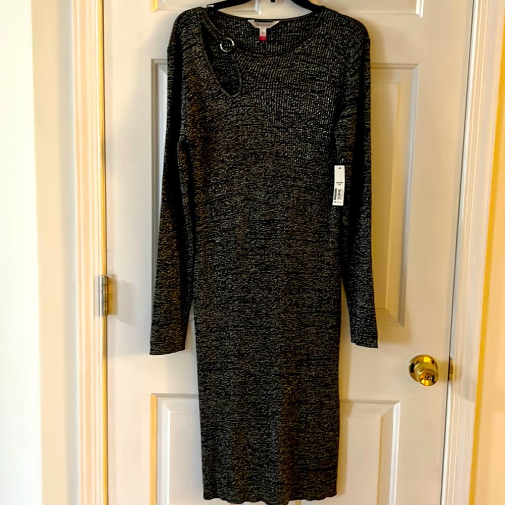Beautiful Sparkly Sweater Dress With Silver Round Hook